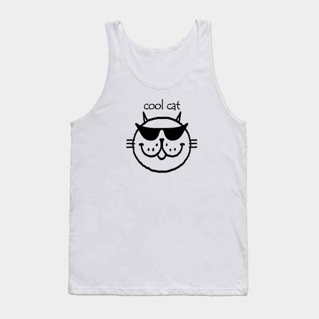 cool cat (black outline) Tank Top by RawSunArt